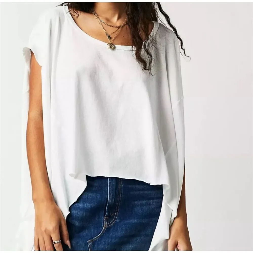 Free People We The Free Care Angel Tee white large NEW